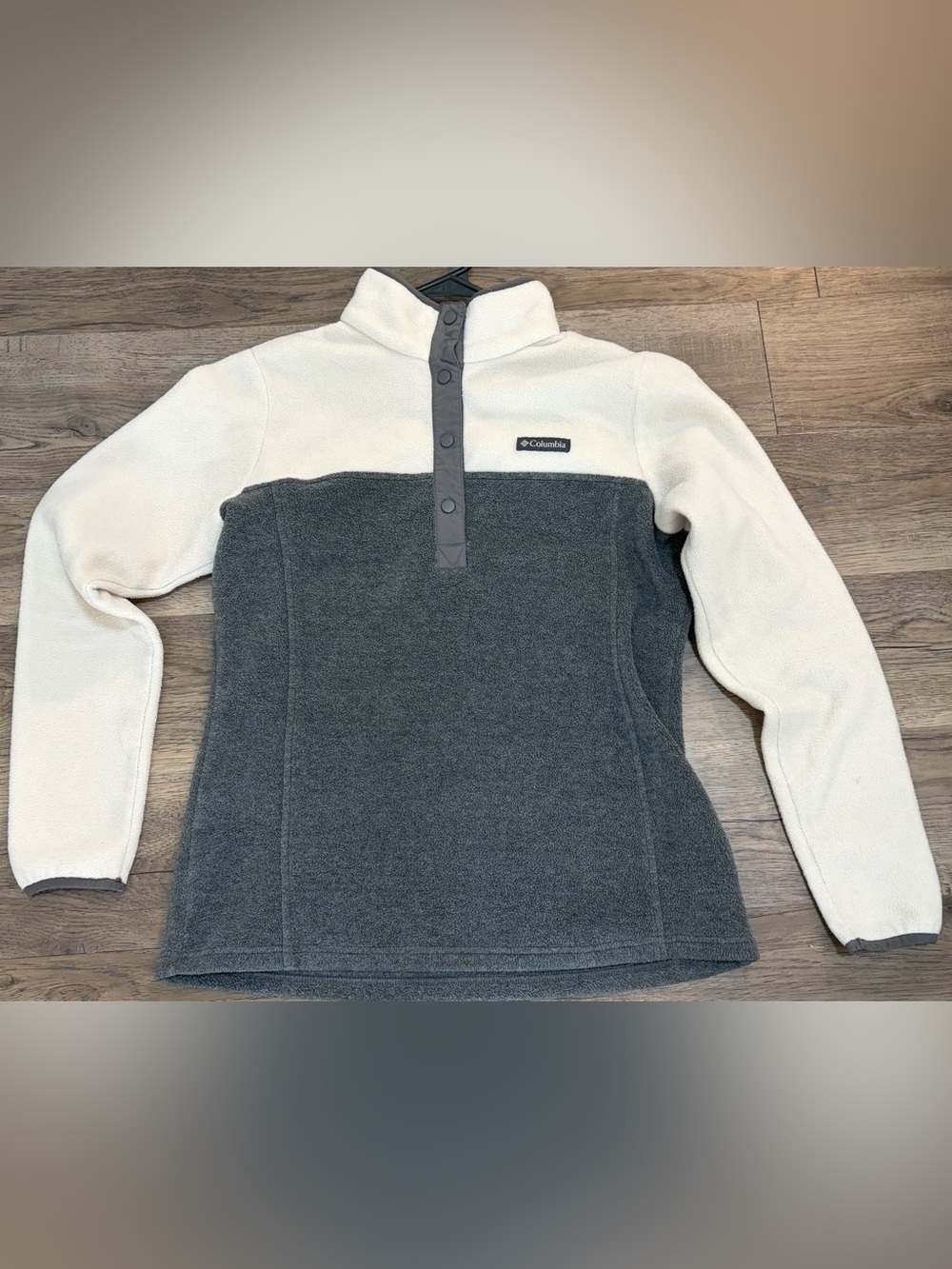 Columbia Benton Springs Women’s Half Snap Fleece Pullover Colorblock Grey White